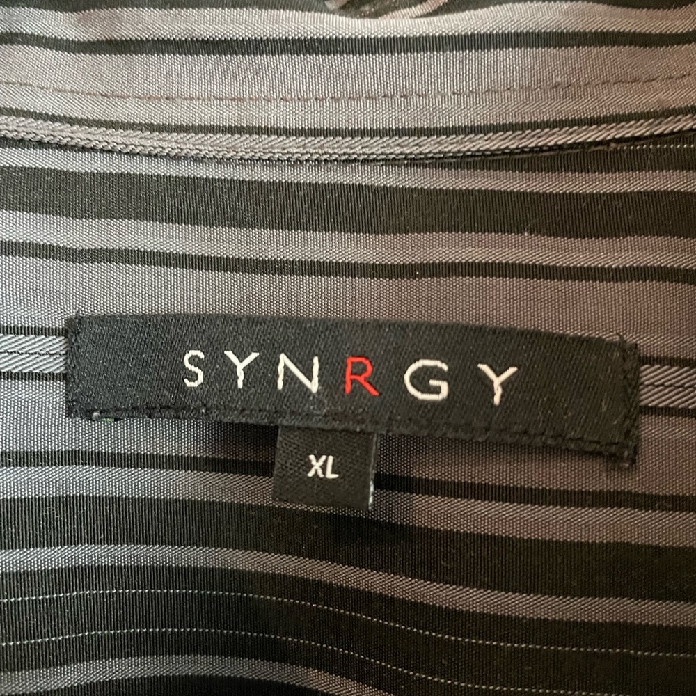 Synrgy short sleeve casual dress shirt XL grey/black - Picture 5 of 5